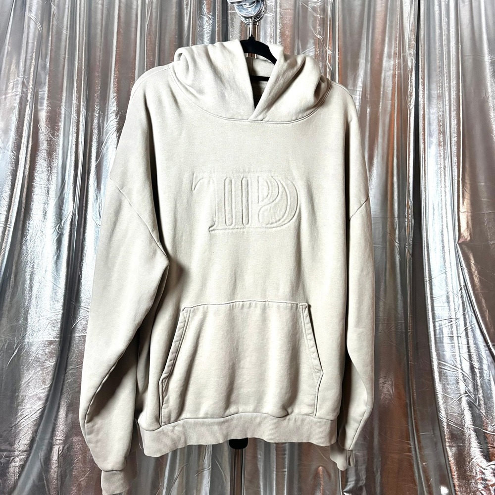 Taylor Swift TTPD Beige Embossed Logo Hoodie Official Merch